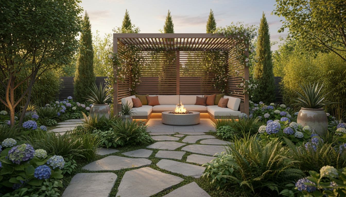 Backyard AI Garden Design generated with FlorAI AI Garden Design