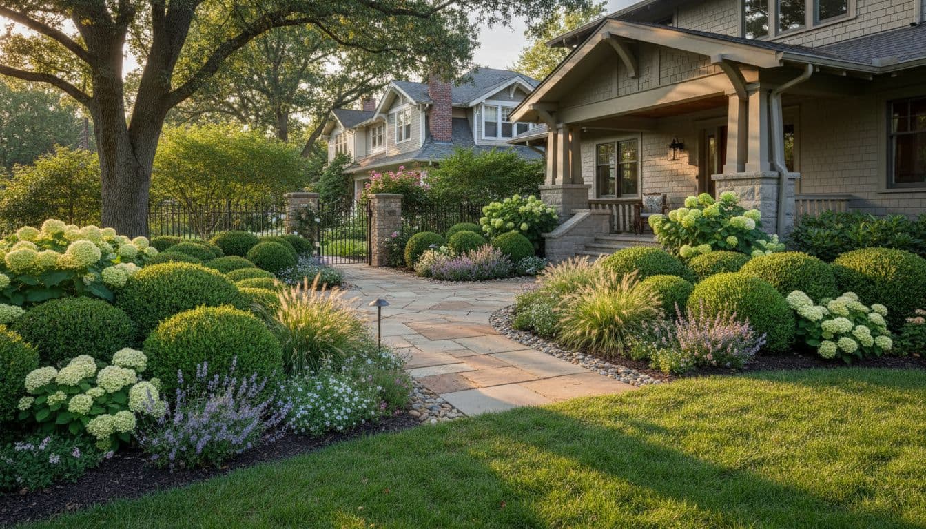 Front Yard Curb Appeal generated with FlorAI AI Garden Design