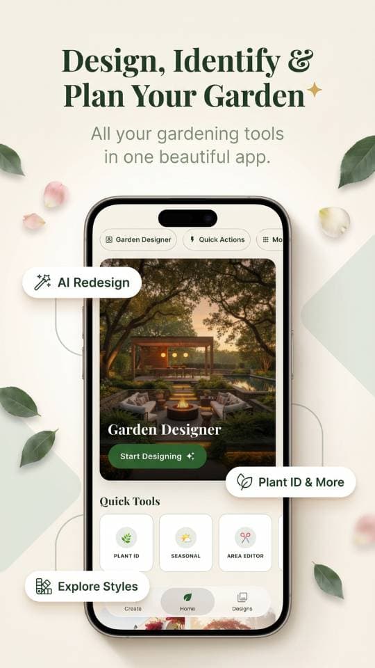 FlorAI AI Garden Design app screenshot on iPhone